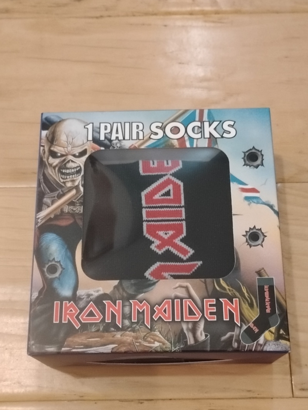 Iron Maiden Black Crew Socks with Red Logo